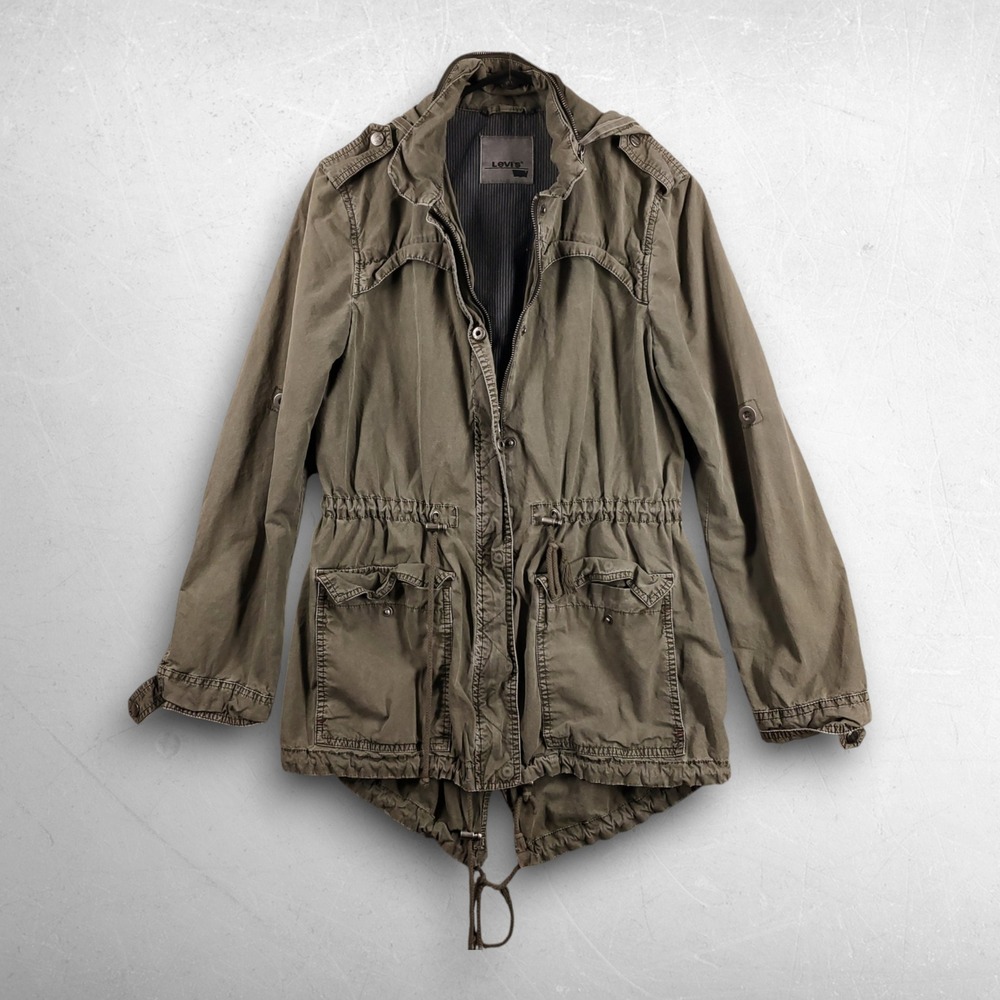 Levis Womens Anorak Military Jacket XS Green Bella Swan Utilitarian Gorpcore